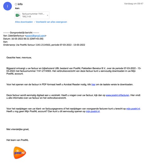 16032022 Phishing email