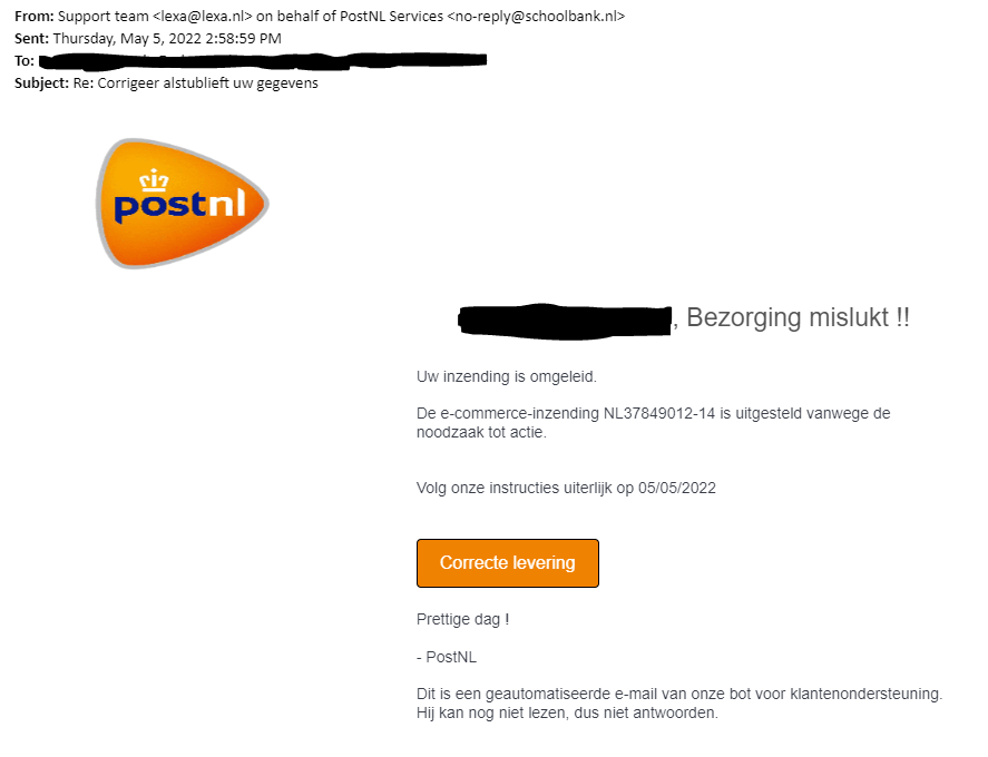 20220404 Phishing email
